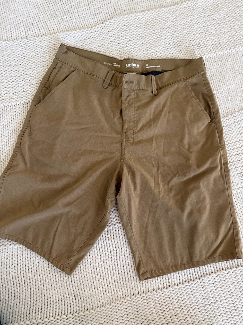 urban pipeline Men's Khaki Flat Front Chino Shorts